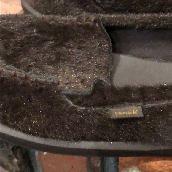 Sanuk Fuzzy Brown loafers size 11 GUC - Picture 4 of 6